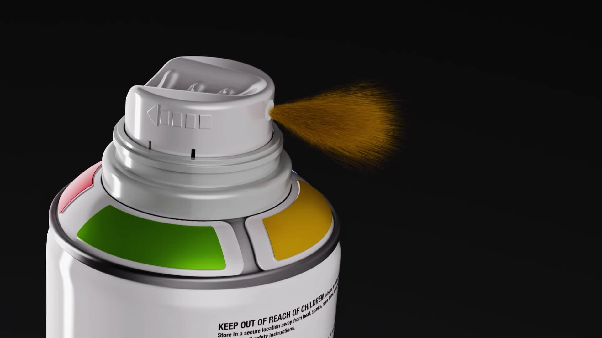 Pintura amarilla saliendo del envase modular