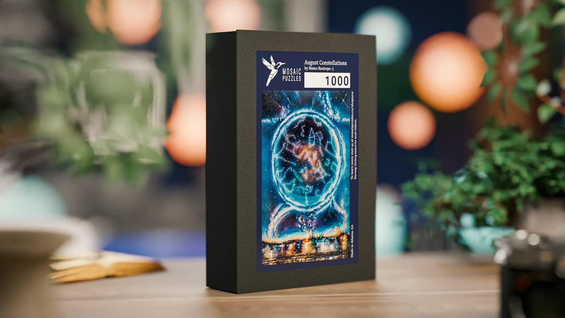 Caja de August Constellations sobre una mesa